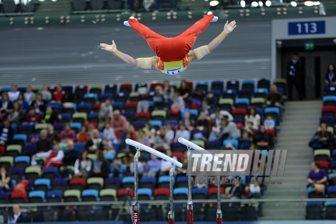 Day 3 of FIG World Cup in artistic gymnastics kicks off in Baku. Azerbaijan, 18 march, 2017
