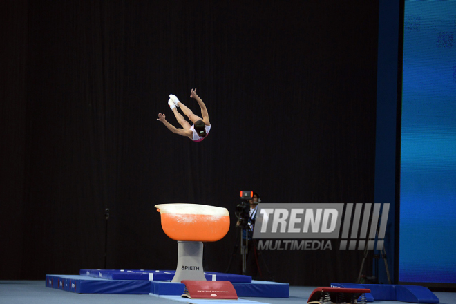 Day 3 of FIG World Cup in artistic gymnastics kicks off in Baku. Azerbaijan, 18 march, 2017
