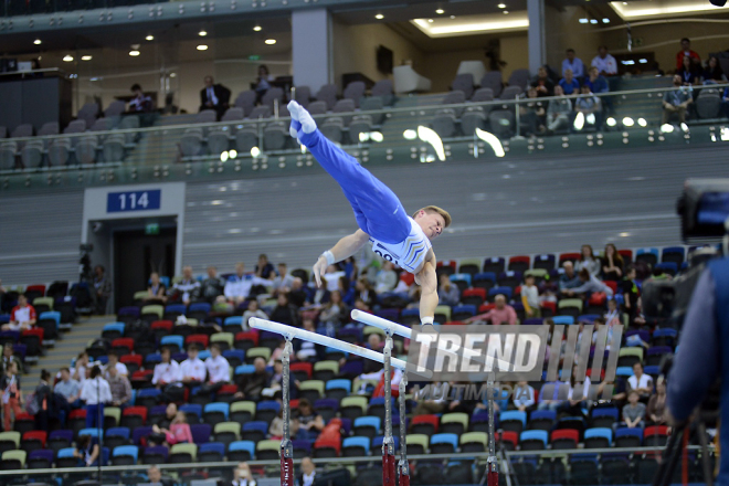 Day 3 of FIG World Cup in artistic gymnastics kicks off in Baku. Azerbaijan, 18 march, 2017
