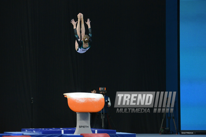 Day 3 of FIG World Cup in artistic gymnastics kicks off in Baku. Azerbaijan, 18 march, 2017
