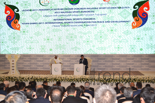 Ashgabat and Turkmenbashi host "Asian Games 2017" International sports congress. Turkmenistan, April,8, 2017