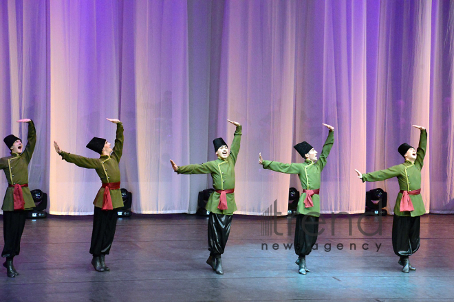 Performance of State Dance Ensemble of the Azerbaijan State Philharmonic Hall named after Muslim Magomayev at the opening ceremony of the first Baku Shopping Festival. Azerbaijan, 10 april, 2017