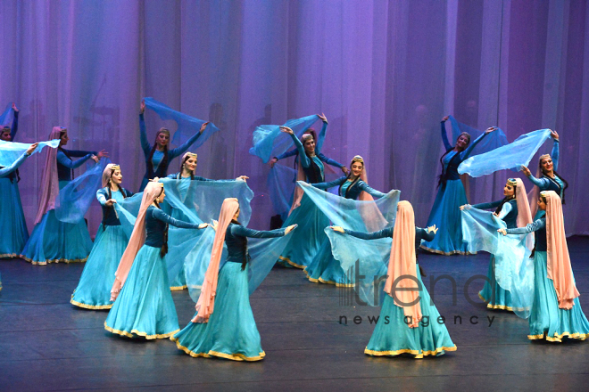 Performance of State Dance Ensemble of the Azerbaijan State Philharmonic Hall named after Muslim Magomayev at the opening ceremony of the first Baku Shopping Festival. Azerbaijan, 10 april, 2017