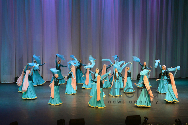 Performance of State Dance Ensemble of the Azerbaijan State Philharmonic Hall named after Muslim Magomayev at the opening ceremony of the first Baku Shopping Festival. Azerbaijan, 10 april, 2017