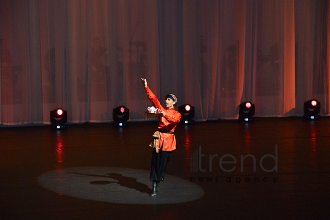 Performance of State Dance Ensemble of the Azerbaijan State Philharmonic Hall named after Muslim Magomayev at the opening ceremony of the first Baku Shopping Festival. Azerbaijan, 10 april, 2017