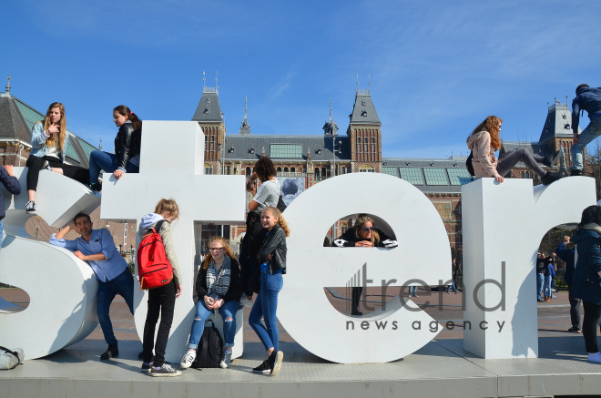 One day in Amsterdam. Amsterdam, Holland, 13 April,  2017