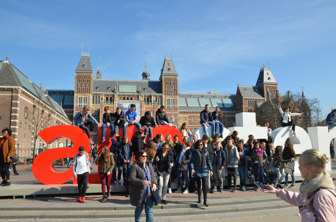 One day in Amsterdam. Amsterdam, Holland, 13 April,  2017