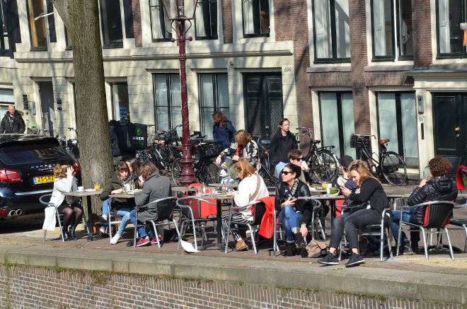 One day in Amsterdam. Amsterdam, Holland, 13 April,  2017