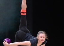 Bakıda bədii gimnastika üzrə Dünya Kuboku iştirakçılarının podium məşqləri keçirilir.