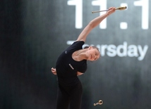 Bakıda bədii gimnastika üzrə Dünya Kuboku iştirakçılarının podium məşqləri keçirilir.