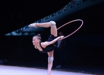 Bakıda bədii gimnastika üzrə Dünya Kuboku iştirakçılarının podium məşqləri keçirilir.