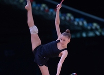 Bakıda bədii gimnastika üzrə Dünya Kuboku iştirakçılarının podium məşqləri keçirilir.