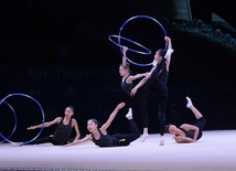 Bakıda bədii gimnastika üzrə Dünya Kuboku iştirakçılarının podium məşqləri keçirilir.