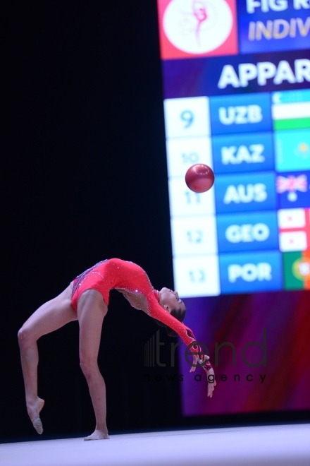 Bədii gimnastika üzrə Dünya Kuboku yarışlarında ən yaxşı məqamlar. Azərbaycan, Bakı, 28 aprel, 2017