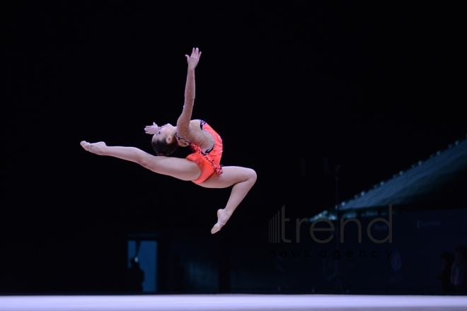 Bədii gimnastika üzrə Dünya Kuboku yarışlarında ən yaxşı məqamlar. Azərbaycan, Bakı, 28 aprel, 2017