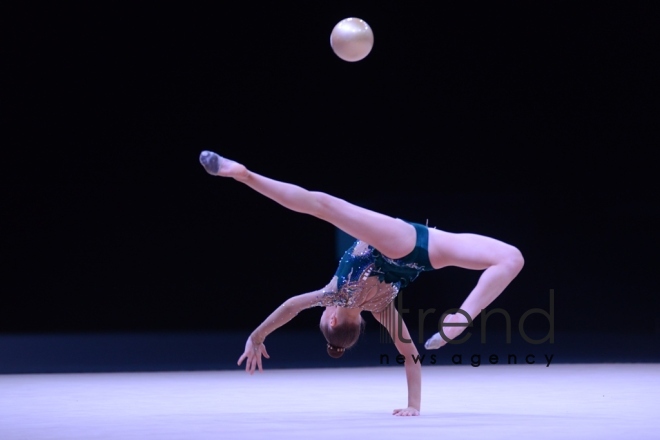 Bədii gimnastika üzrə Dünya Kuboku yarışlarında ən yaxşı məqamlar. Azərbaycan, Bakı, 28 aprel, 2017