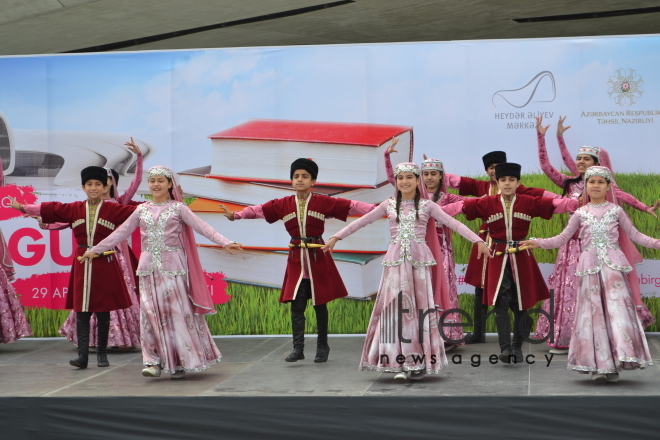 Day of reading held at Heydar Aliyev Center`s park. Azerbaijan, Baku, 29 April, 2017