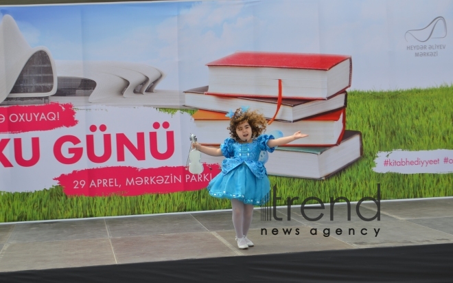 Day of reading held at Heydar Aliyev Center`s park. Azerbaijan, Baku, 29 April, 2017