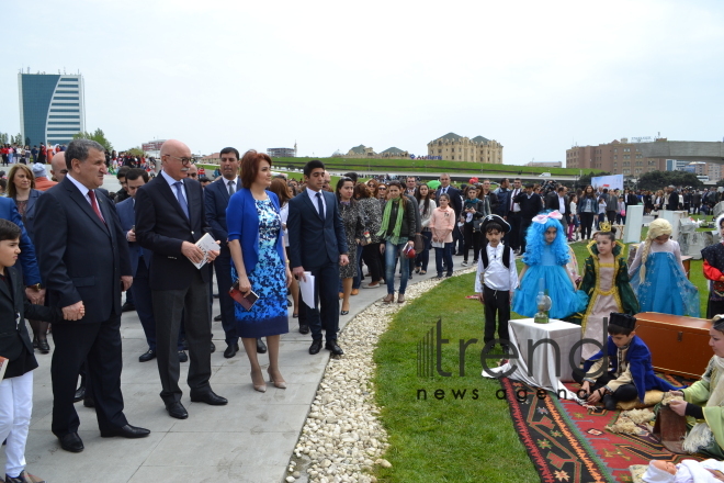 Day of reading held at Heydar Aliyev Center`s park. Azerbaijan, Baku, 29 April, 2017