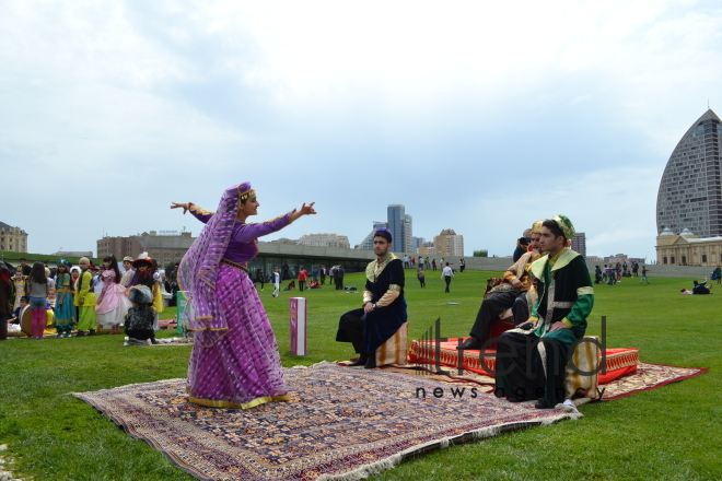 Day of reading held at Heydar Aliyev Center`s park. Azerbaijan, Baku, 29 April, 2017