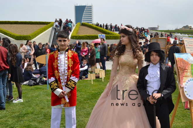 Day of reading held at Heydar Aliyev Center`s park. Azerbaijan, Baku, 29 April, 2017