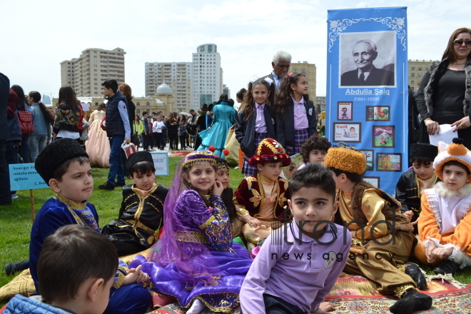 Day of reading held at Heydar Aliyev Center`s park. Azerbaijan, Baku, 29 April, 2017