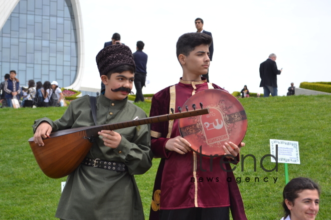 Day of reading held at Heydar Aliyev Center`s park. Azerbaijan, Baku, 29 April, 2017