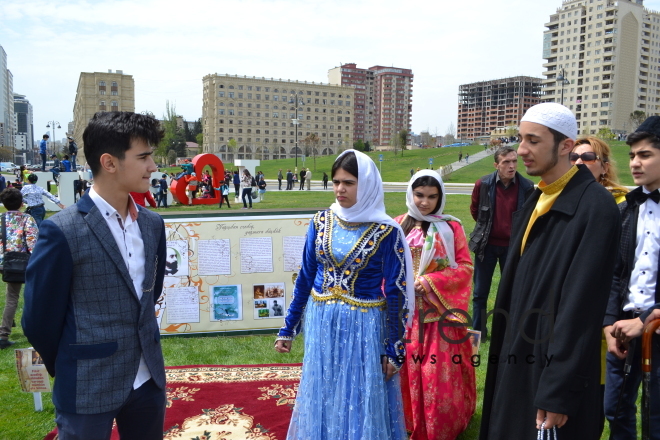 Day of reading held at Heydar Aliyev Center`s park. Azerbaijan, Baku, 29 April, 2017