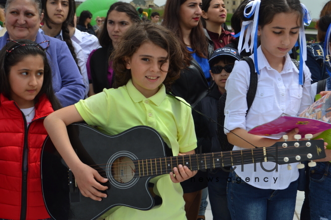 Day of reading held at Heydar Aliyev Center`s park. Azerbaijan, Baku, 29 April, 2017