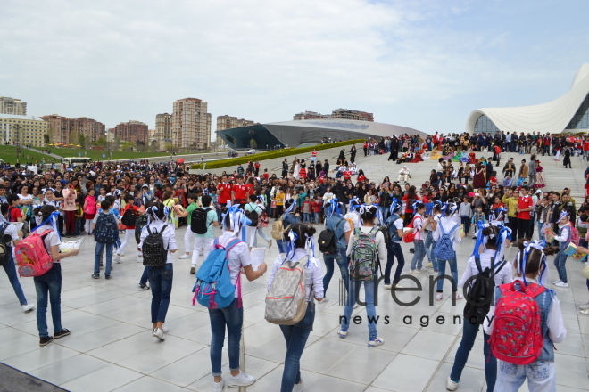 Day of reading held at Heydar Aliyev Center`s park. Azerbaijan, Baku, 29 April, 2017