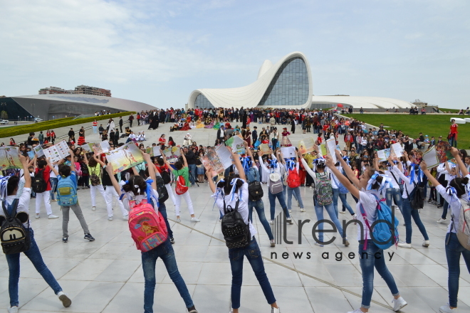 Day of reading held at Heydar Aliyev Center`s park. Azerbaijan, Baku, 29 April, 2017