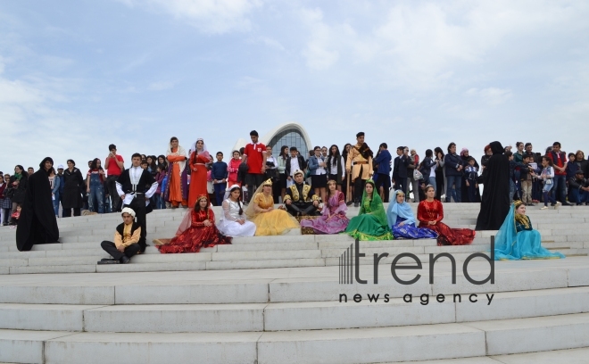 Day of reading held at Heydar Aliyev Center`s park. Azerbaijan, Baku, 29 April, 2017