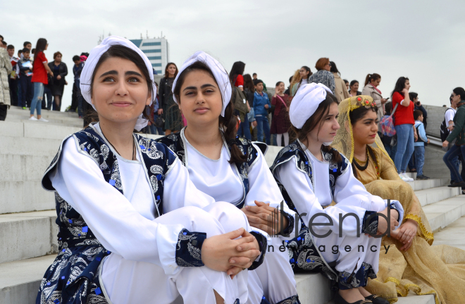 Day of reading held at Heydar Aliyev Center`s park. Azerbaijan, Baku, 29 April, 2017