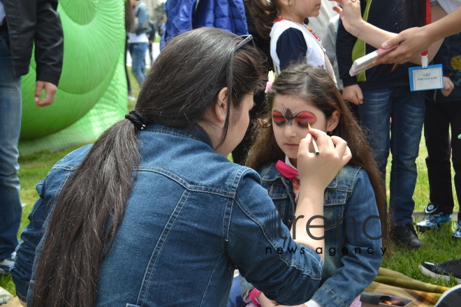 Day of reading held at Heydar Aliyev Center`s park. Azerbaijan, Baku, 29 April, 2017