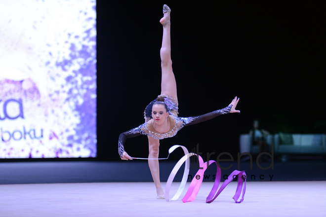 Bədii gimnastika üzrə Dünya Kuboku yarışlarında ən yaxşı məqamlar - ikinci gün. Azərbaycan, Bakı, 29 aprel, 2017