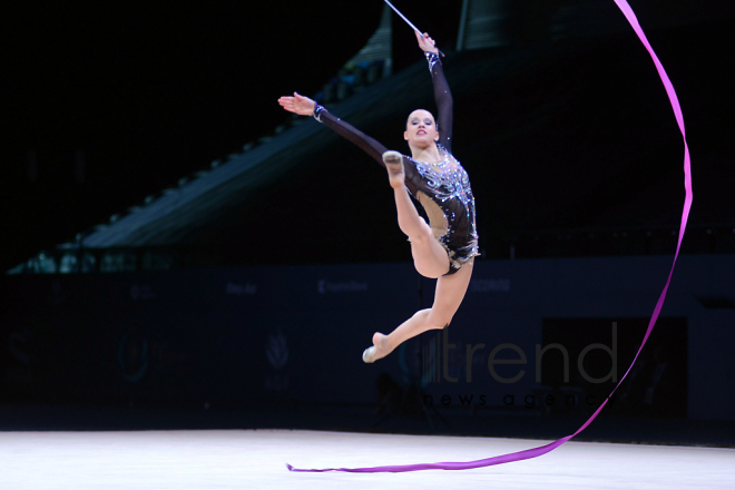 Bədii gimnastika üzrə Dünya Kuboku yarışlarında ən yaxşı məqamlar - ikinci gün. Azərbaycan, Bakı, 29 aprel, 2017