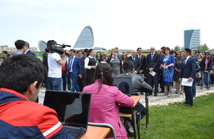 Day of reading held at Heydar Aliyev Center`s park. Azerbaijan, Baku, 29 April, 2017