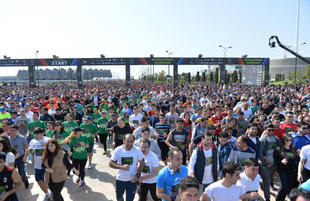 Heydər Əliyev Fondunun təşəbbüsü ilə  keçirilən "Bakı Marafonu 2017". Azərbaycan, Bakı, 30 aprel, 2017