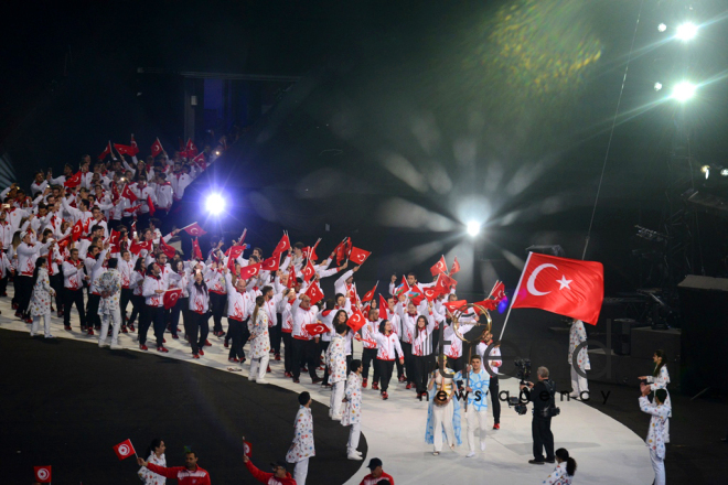 Bakı-2017 IV İslam Həmrəyliyi Oyunlarının rəsmi açılış mərasimi. Azərbaycan, Bakı, 12 may 2017