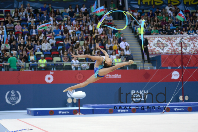 Day 2 of rhythmic gymnastics at Baku 2017. Azerbaijan, Baku, 13 may, 2017