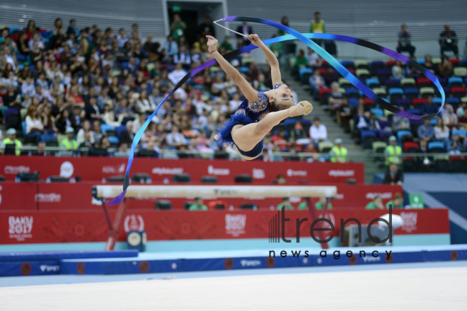 Day 2 of rhythmic gymnastics at Baku 2017. Azerbaijan, Baku, 13 may, 2017