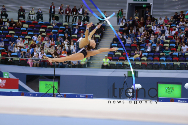 Day 2 of rhythmic gymnastics at Baku 2017. Azerbaijan, Baku, 13 may, 2017