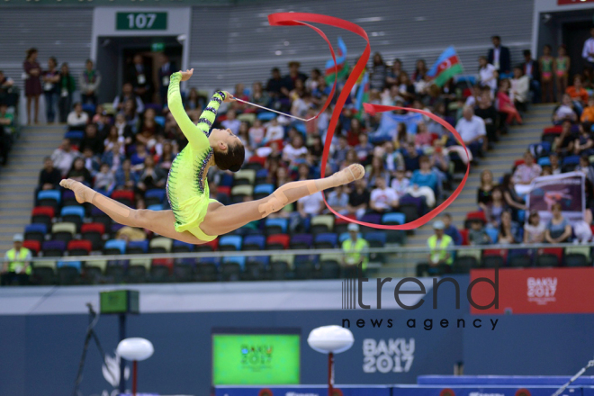 Day 2 of rhythmic gymnastics at Baku 2017. Azerbaijan, Baku, 13 may, 2017