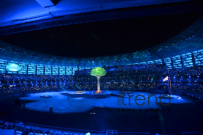 Bakı Olimpiya Stadionunda IV İslam Həmrəyliyi Oyunlarının bağlanış mərasimi. Azərbaycan, Bakı, 22 may, 2017