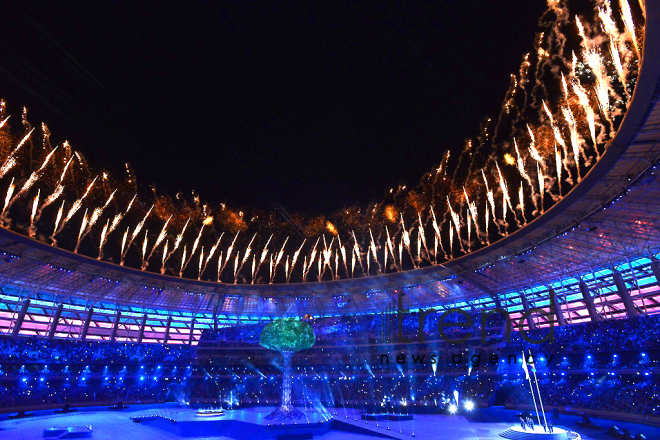 Bakı Olimpiya Stadionunda IV İslam Həmrəyliyi Oyunlarının bağlanış mərasimi. Azərbaycan, Bakı, 22 may, 2017