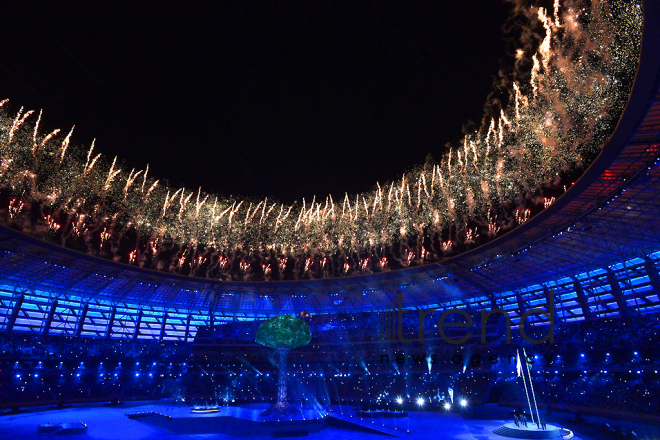 Bakı Olimpiya Stadionunda IV İslam Həmrəyliyi Oyunlarının bağlanış mərasimi. Azərbaycan, Bakı, 22 may, 2017