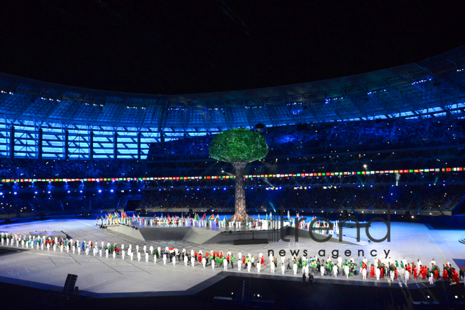 Bakı Olimpiya Stadionunda IV İslam Həmrəyliyi Oyunlarının bağlanış mərasimi. Azərbaycan, Bakı, 22 may, 2017