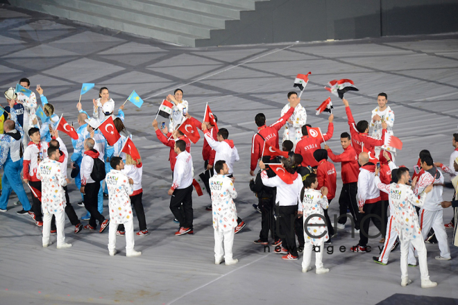 Bakı Olimpiya Stadionunda IV İslam Həmrəyliyi Oyunlarının bağlanış mərasimi. Azərbaycan, Bakı, 22 may, 2017