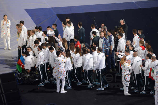 Bakı Olimpiya Stadionunda IV İslam Həmrəyliyi Oyunlarının bağlanış mərasimi. Azərbaycan, Bakı, 22 may, 2017