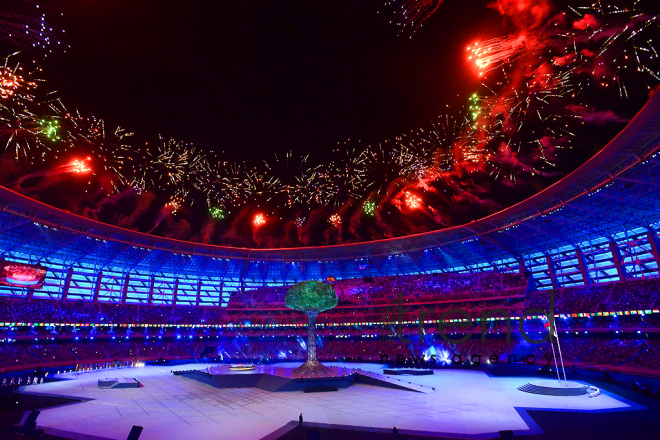 Bakı Olimpiya Stadionunda IV İslam Həmrəyliyi Oyunlarının bağlanış mərasimi. Azərbaycan, Bakı, 22 may, 2017